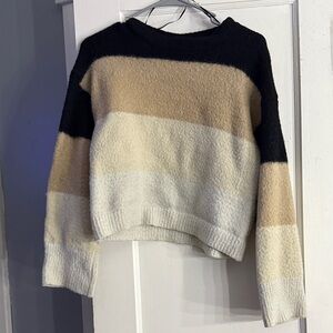 Dry Goods Women's Colorblock Sweater - Black, Tan, Cream